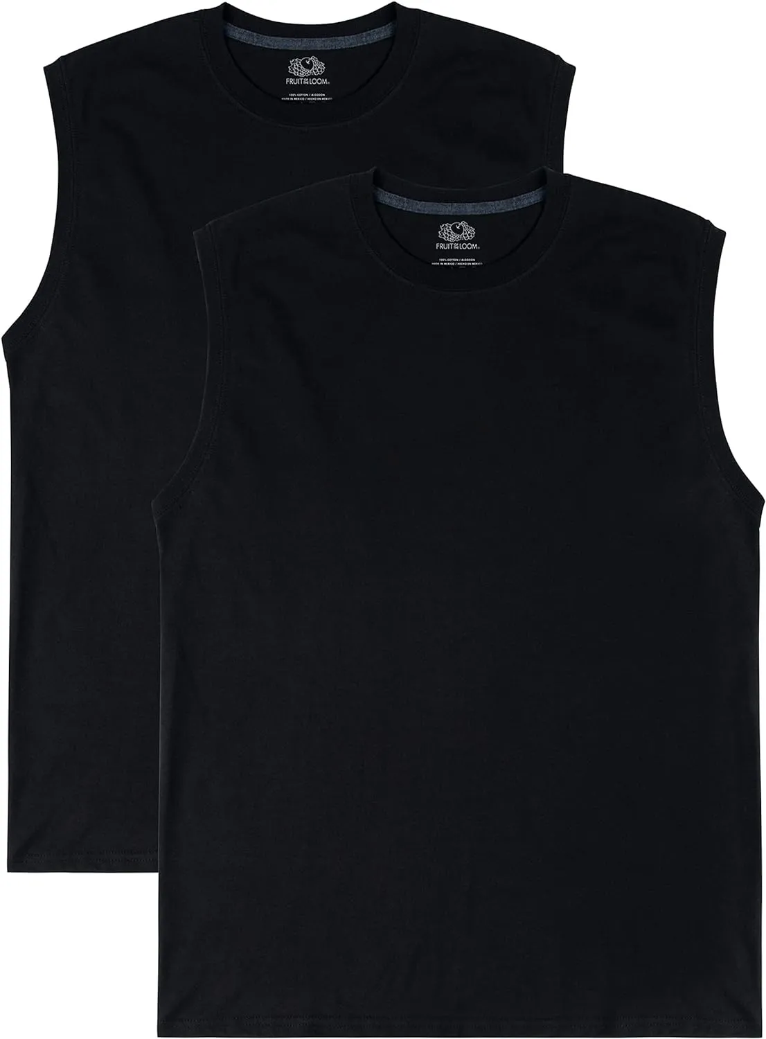 Fruit of the Loom Men's EverSoft Cotton Sleeveless Moisture Wicking T-Shirts with Odor Control