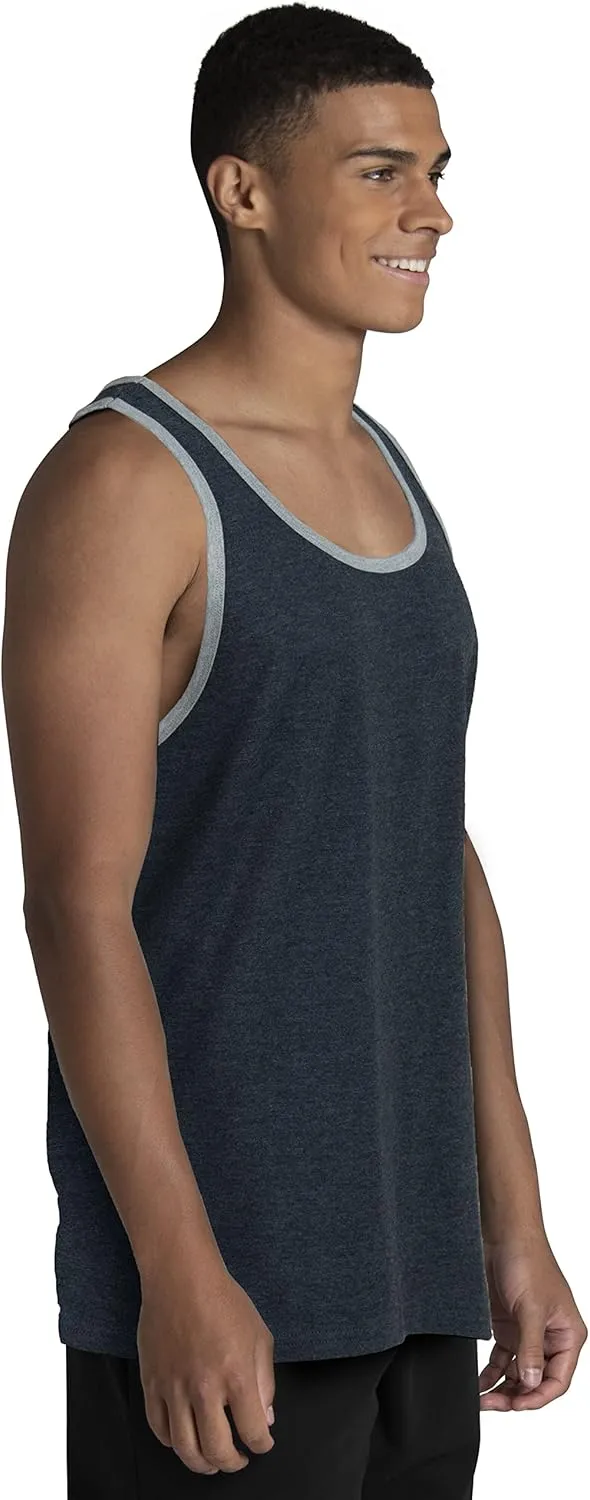 Fruit of the Loom Men's EverSoft Cotton Sleeveless Moisture Wicking T-Shirts with Odor Control