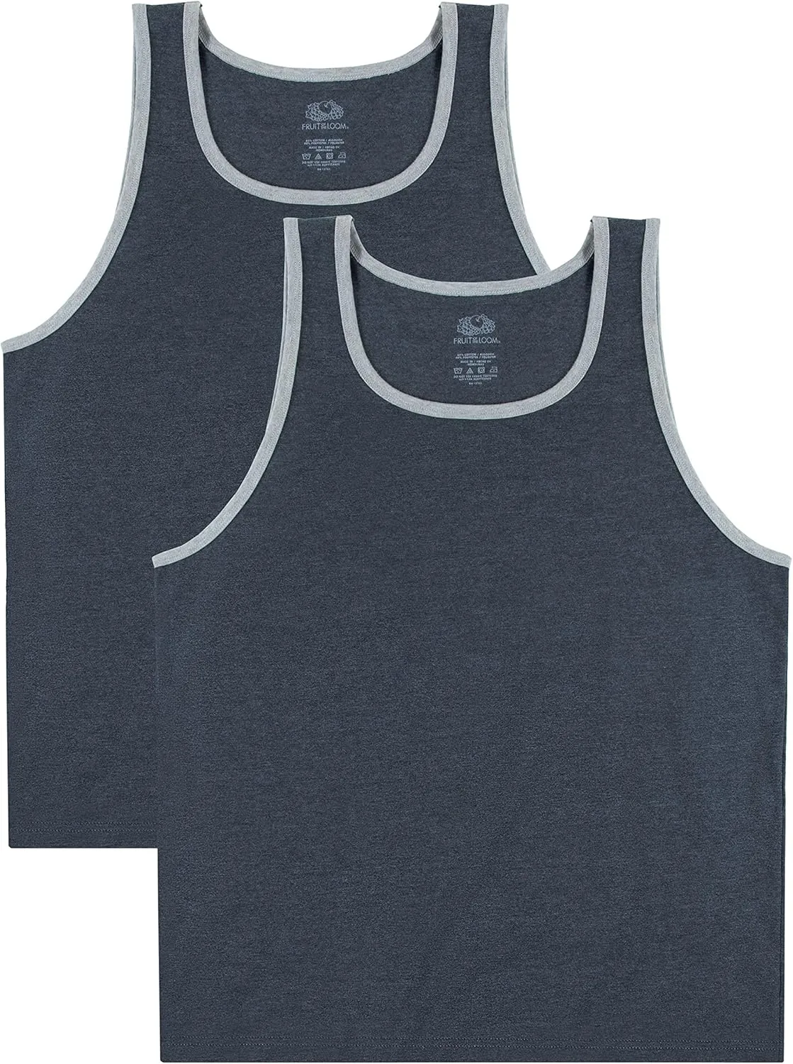 Fruit of the Loom Men's EverSoft Cotton Sleeveless Moisture Wicking T-Shirts with Odor Control
