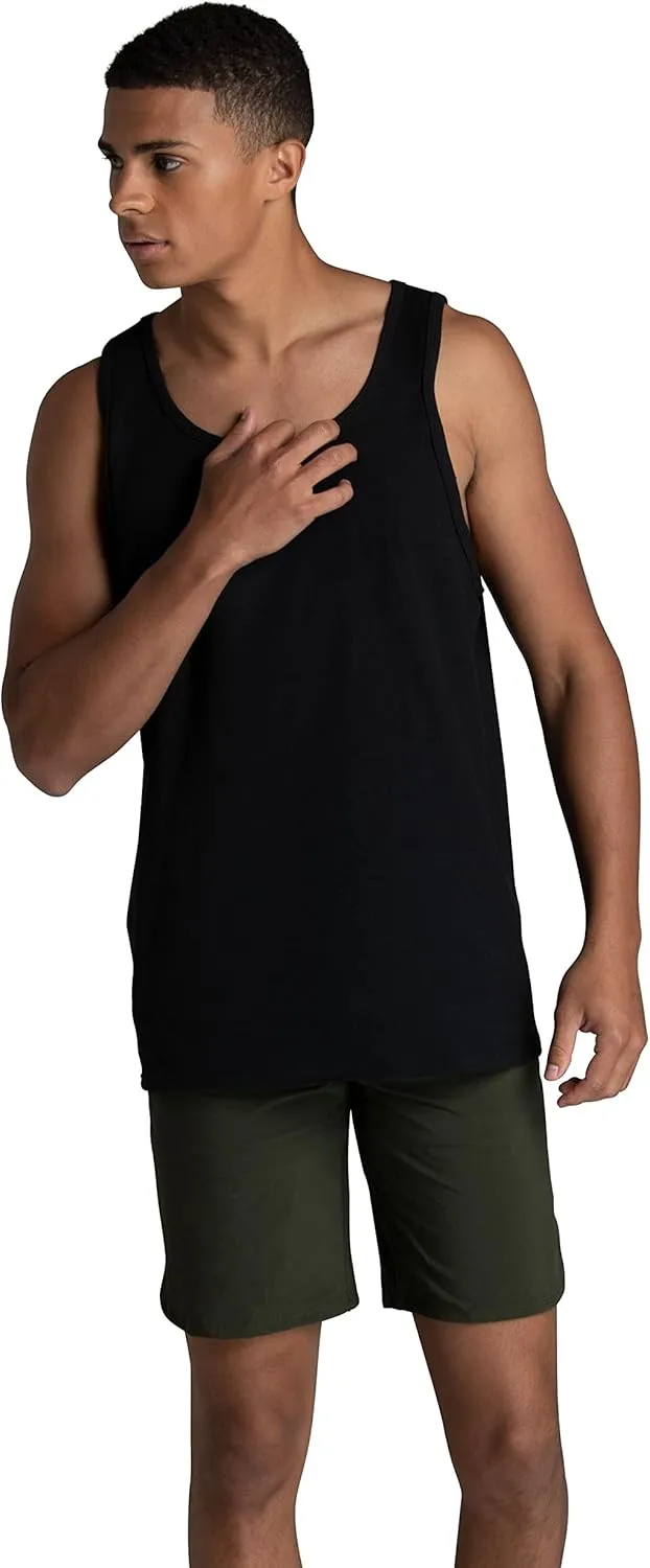 Fruit of the Loom Men's EverSoft Cotton Sleeveless Moisture Wicking T-Shirts with Odor Control