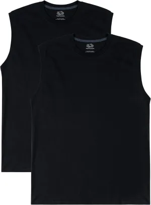 Fruit of the Loom Men's EverSoft Cotton Sleeveless Moisture Wicking T-Shirts with Odor Control