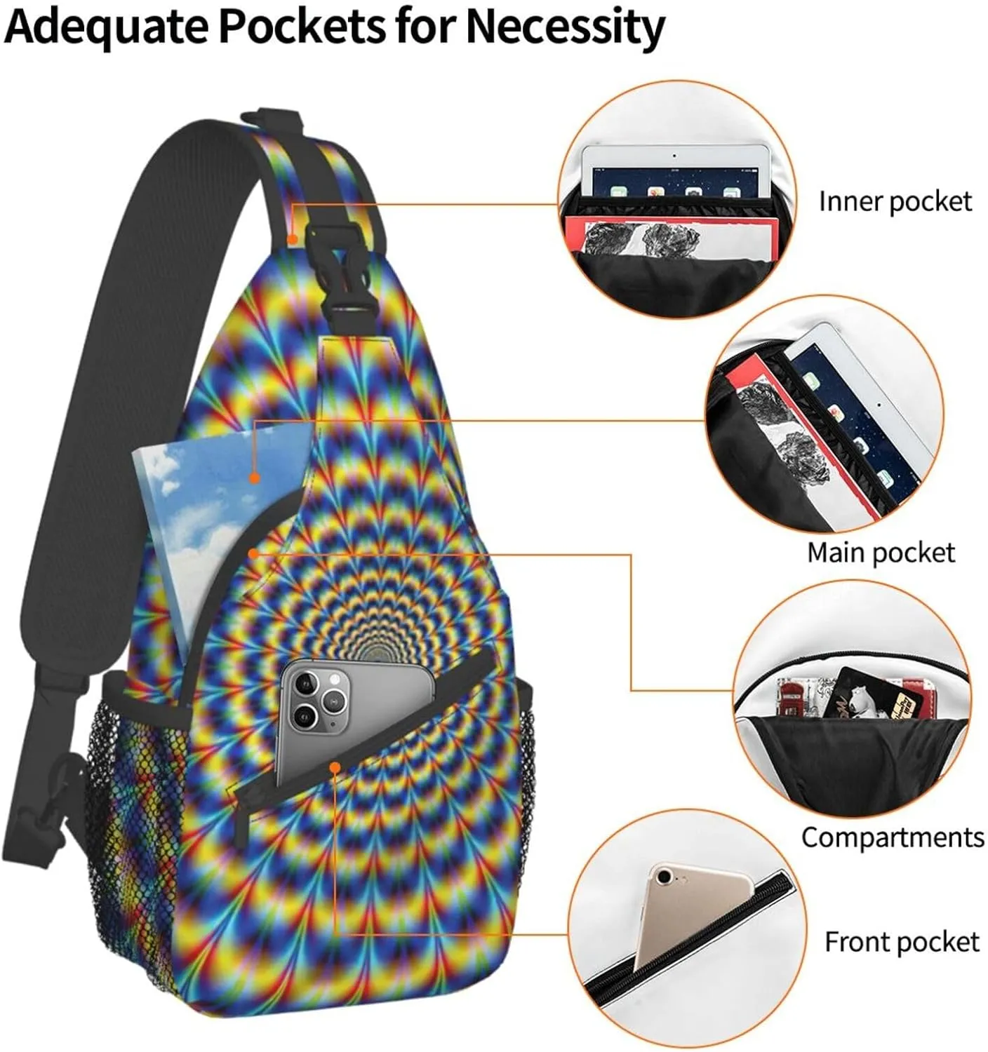 Fruits Watermelon Crossbody Sling Backpack Sling Bag Travel Hiking Chest Bag Daypack For Women Men