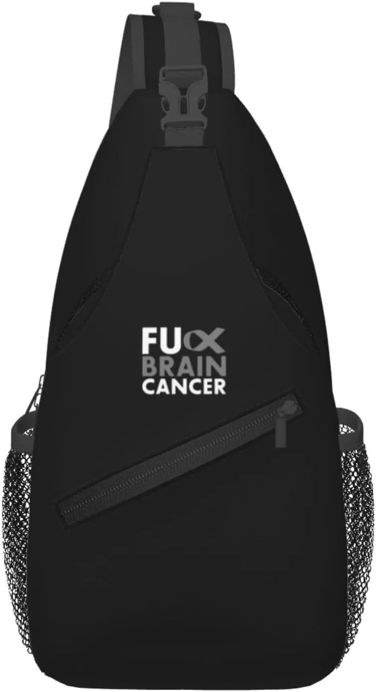 Fuck Brain Cancer Sling Bag Crossbody Backpack Shoulder Casual Daypack Bag for Men Women