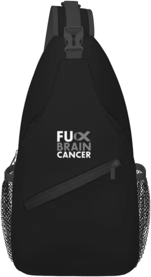 Fuck Brain Cancer Sling Bag Crossbody Backpack Shoulder Casual Daypack Bag for Men Women