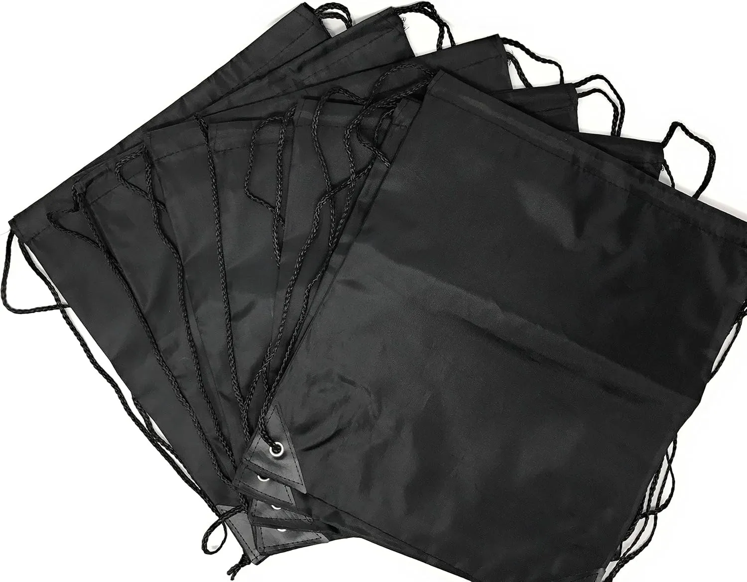Funiverse Bulk 20 Pack Large Drawstring Backpack - Sports Bag Cinch Sack (Black)
