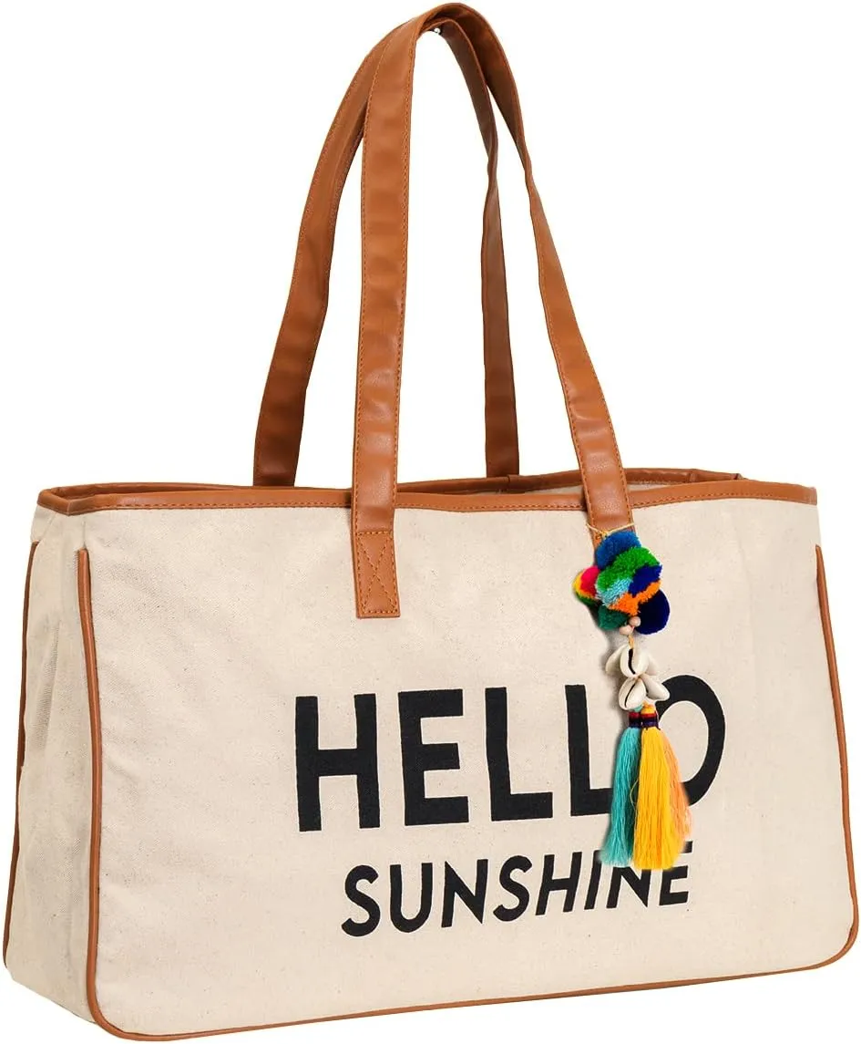 Funky Junque Premium Canvas Tote Bag with Inspirational Quote Lining