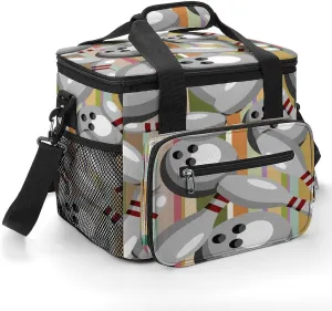 Funny Bowling Pins and Balls 22.5L Insulated Camping Coolers Bag Large Leakproof Ice Chest for Beach Travel Picnic