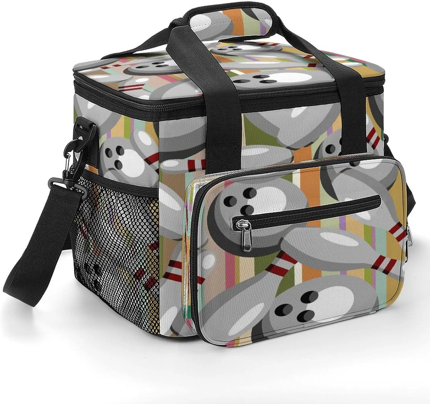 Funny Bowling Pins and Balls 22.5L Insulated Camping Coolers Bag Large Leakproof Ice Chest for Beach Travel Picnic