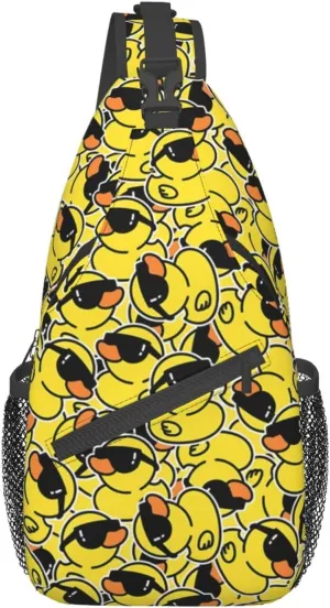 Funny Duck Crossbody Sling Backpack Sling Bag Travel Hiking Chest Bag Daypack for Women Men