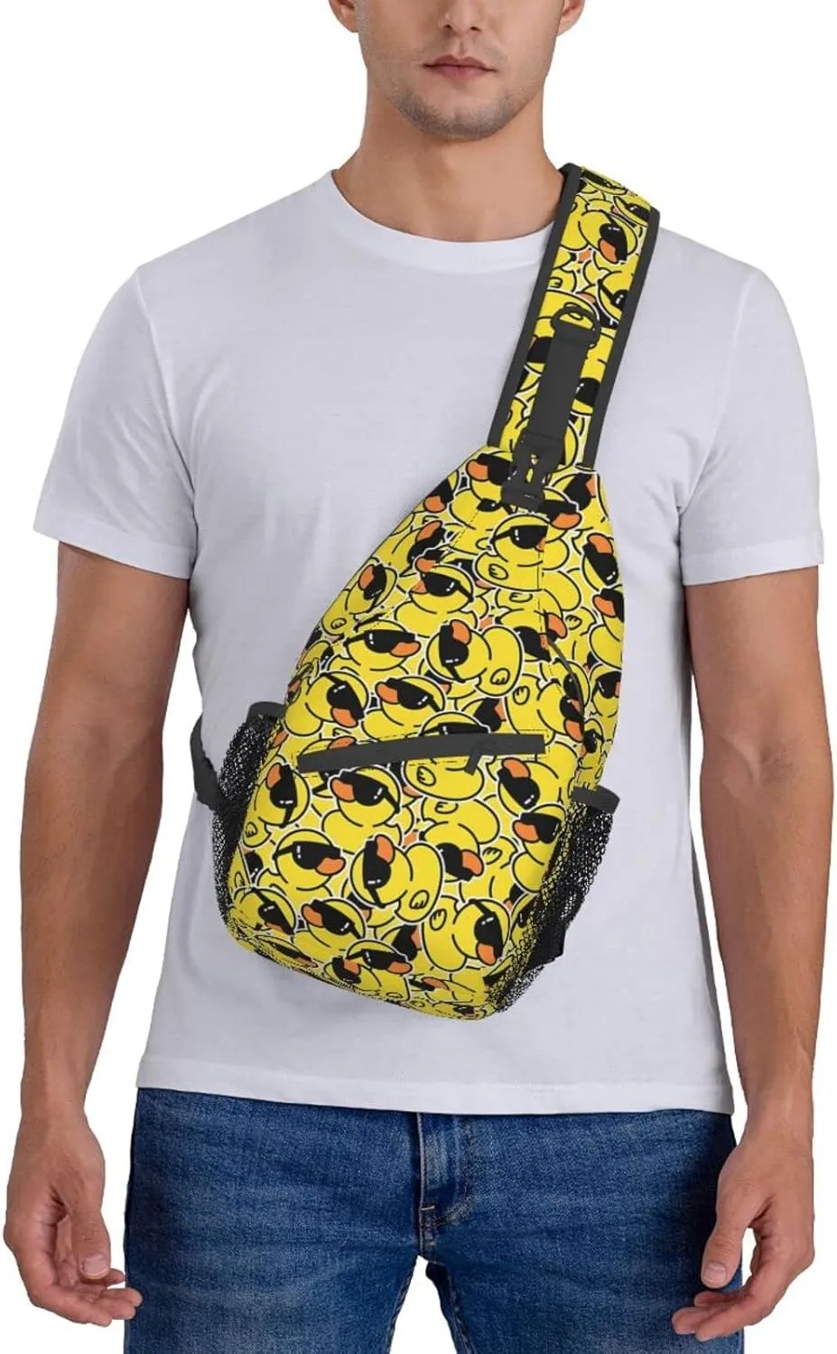 Funny Duck Crossbody Sling Backpack Sling Bag Travel Hiking Chest Bag Daypack for Women Men