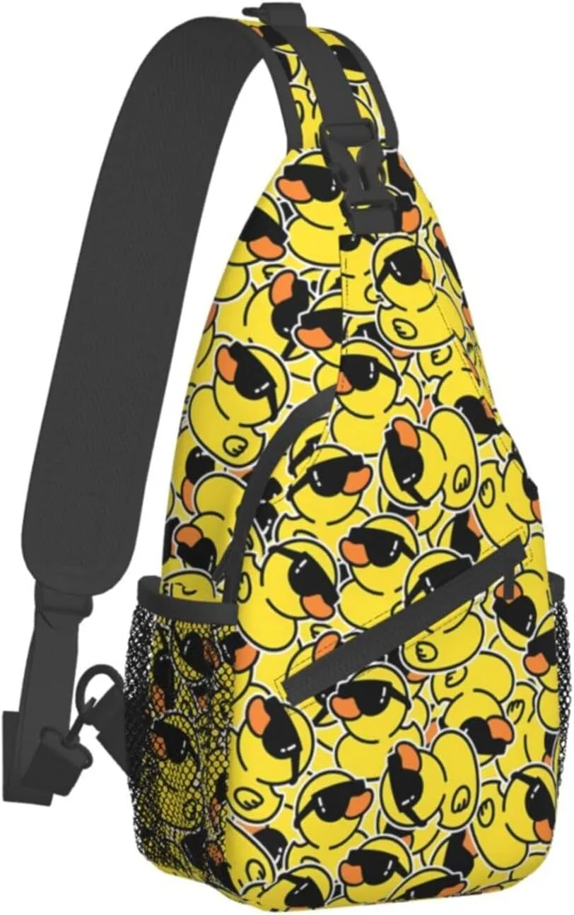 Funny Duck Crossbody Sling Backpack Sling Bag Travel Hiking Chest Bag Daypack for Women Men