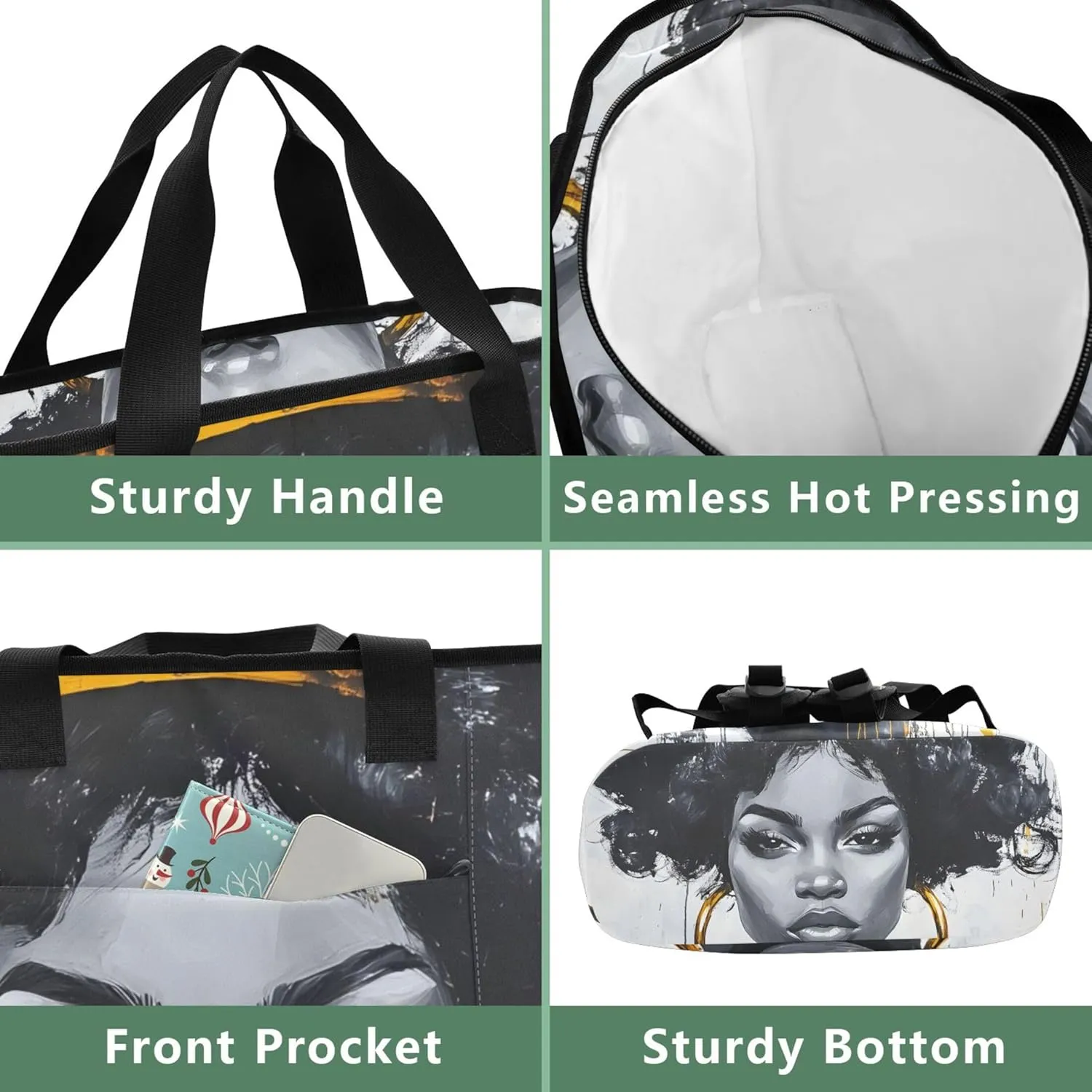 Funny Highland Cow Black Cooler Bag 36 Cans Insulated Tote Bags with Study Handle Cooling Bookbag for Women Travel