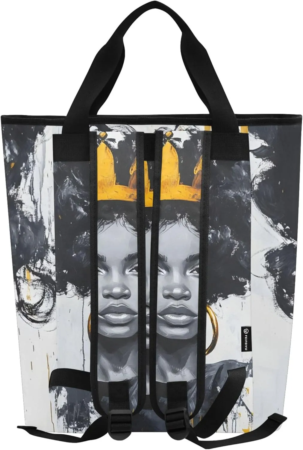Funny Highland Cow Black Cooler Bag 36 Cans Insulated Tote Bags with Study Handle Cooling Bookbag for Women Travel