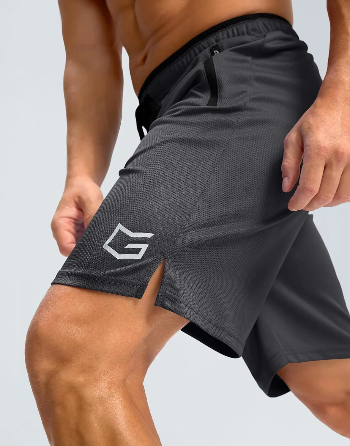 G Gradual Men's Gym Shorts wtih Zipper Pocket 9" Athletic Basketball Mesh Shorts for Men Workout Quick Dry Lightiweight