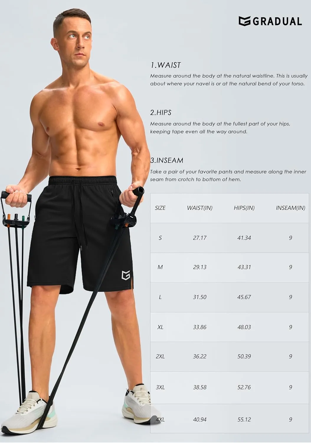 G Gradual Men's Gym Shorts wtih Zipper Pocket 9" Athletic Basketball Mesh Shorts for Men Workout Quick Dry Lightiweight