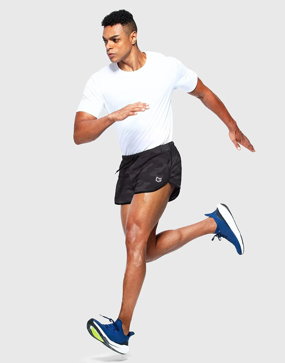 G Gradual Men's Running Shorts 3 Inch Quick Dry Gym Athletic Jogging Shorts with Zipper Pockets