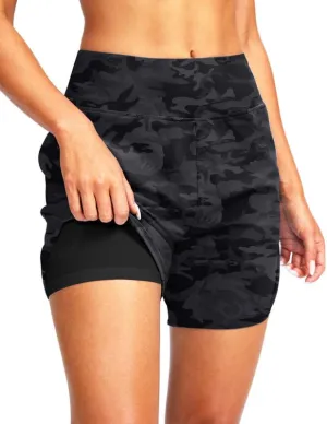 G Gradual Women's 5" High Waisted Swim Board Shorts Quick Dry UPF 50  Swimming Beach Shorts for Women with Liner Pockets