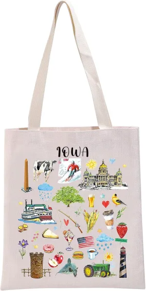 G2TUP Iowa State Souvenirs Gift Iowa Travel Tote Bag Iowa Home Handbag Iowa Tourism Gift Iowa Vacation Gift
