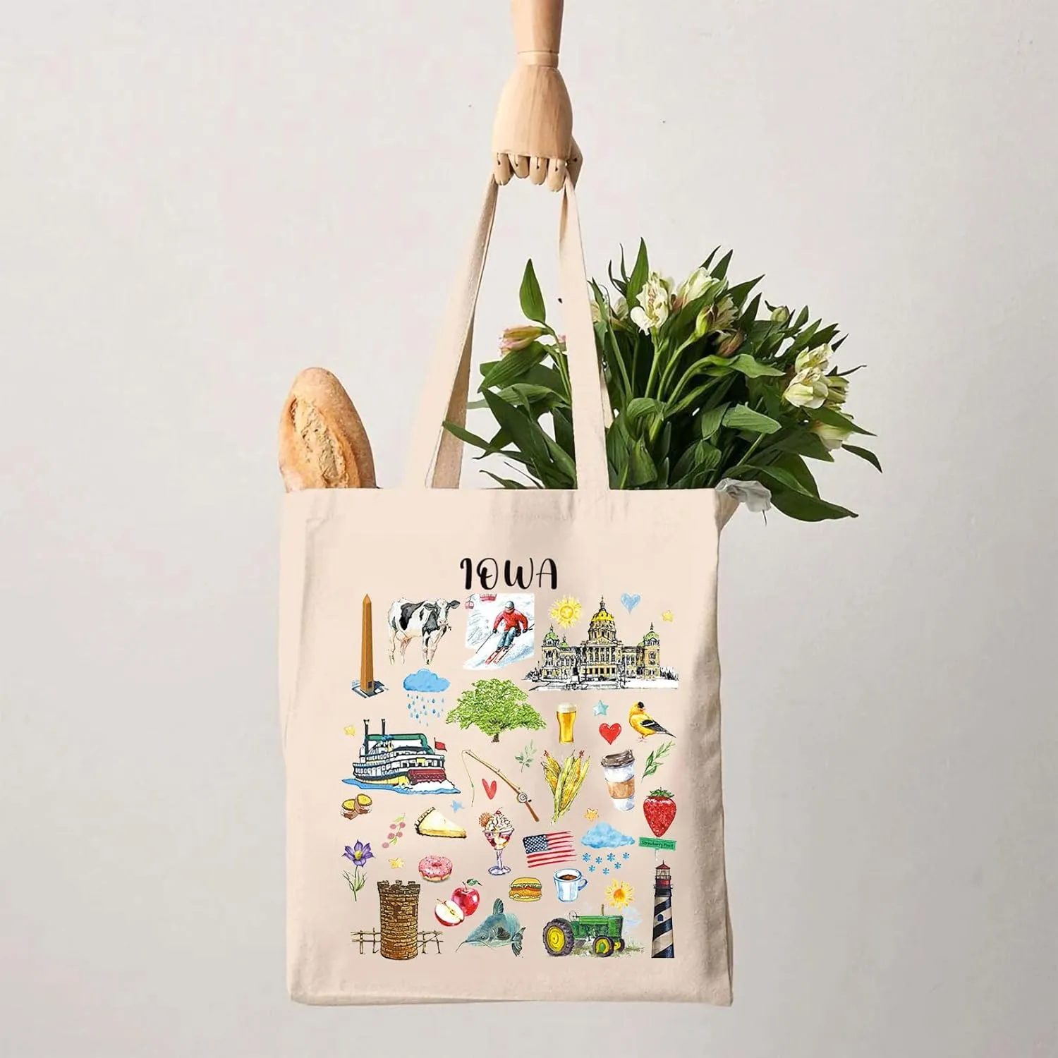 G2TUP Iowa State Souvenirs Gift Iowa Travel Tote Bag Iowa Home Handbag Iowa Tourism Gift Iowa Vacation Gift