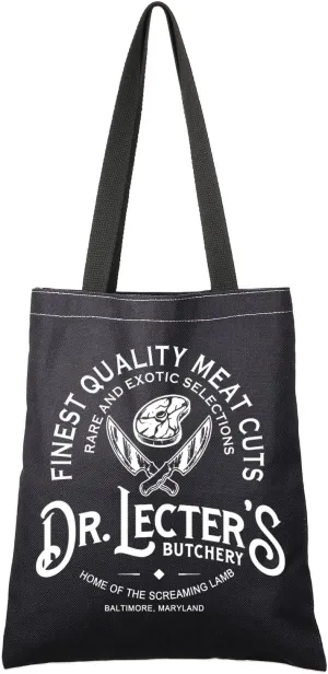 G2TUP Movie Inspired Gift Dr Lecter's Butchery Reusable Canvas Tote Bag H Lecter Fan Handbag