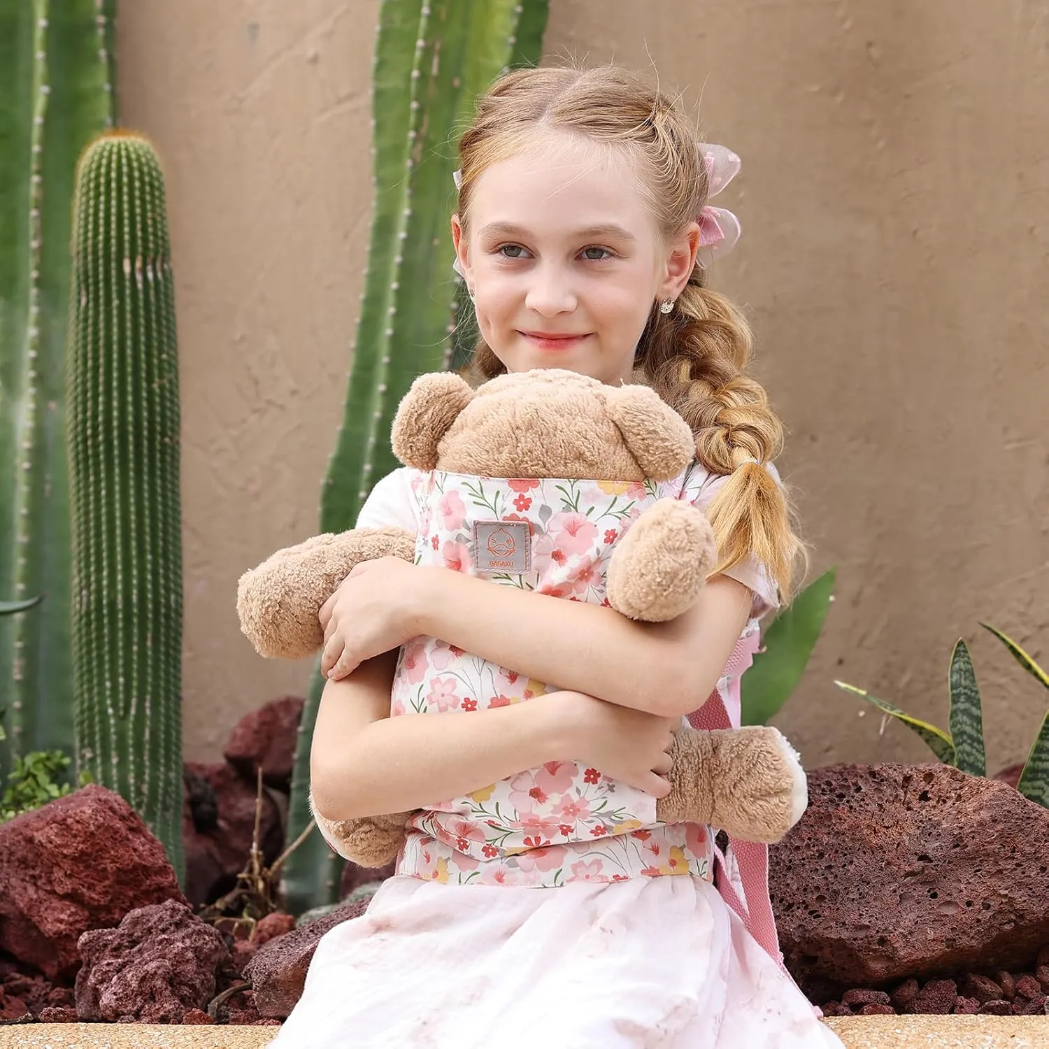 GAGAKU Reborn Baby Doll Carrier for Kids & Stuffed Animals - Pink Rose of Sharon