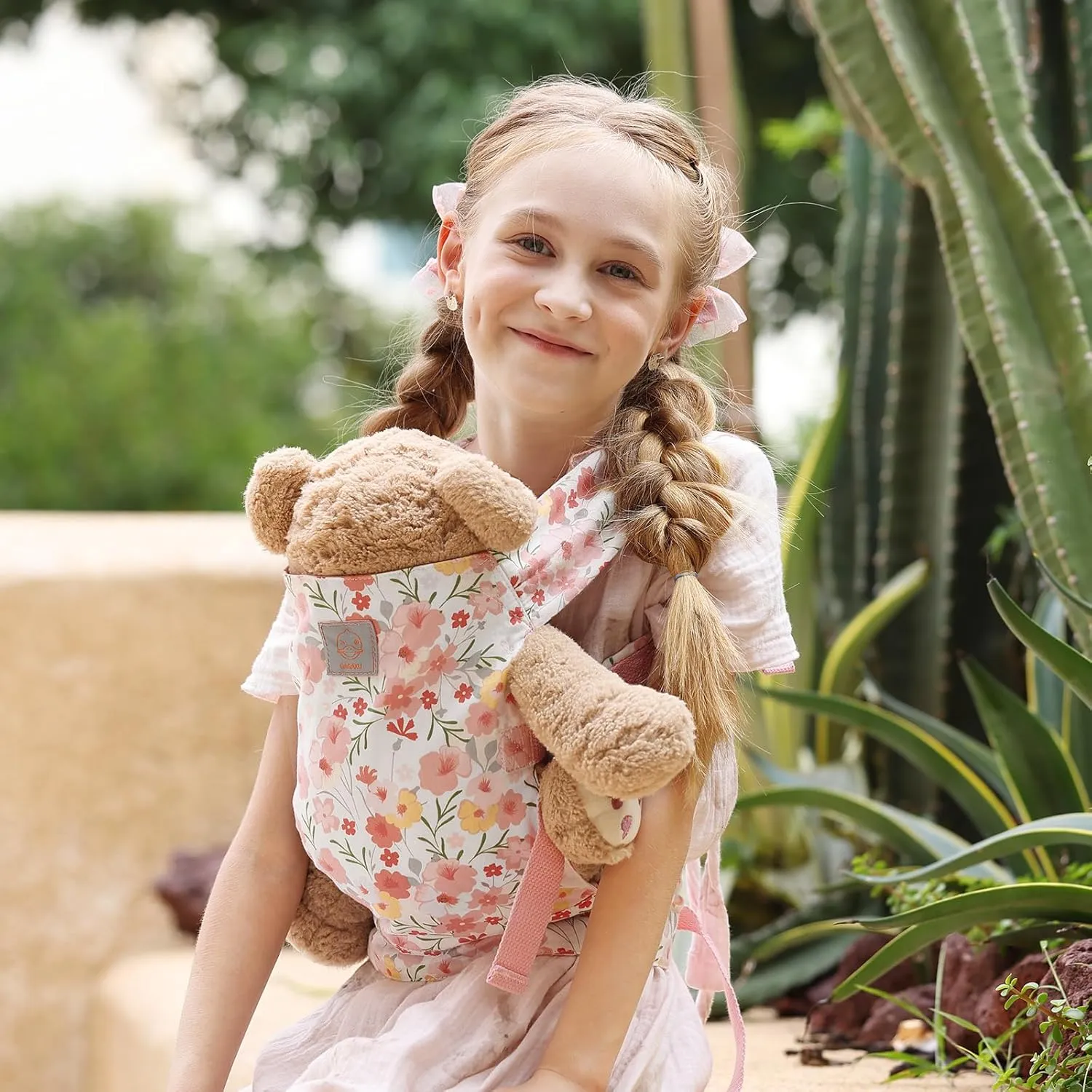 GAGAKU Reborn Baby Doll Carrier for Kids & Stuffed Animals - Pink Rose of Sharon