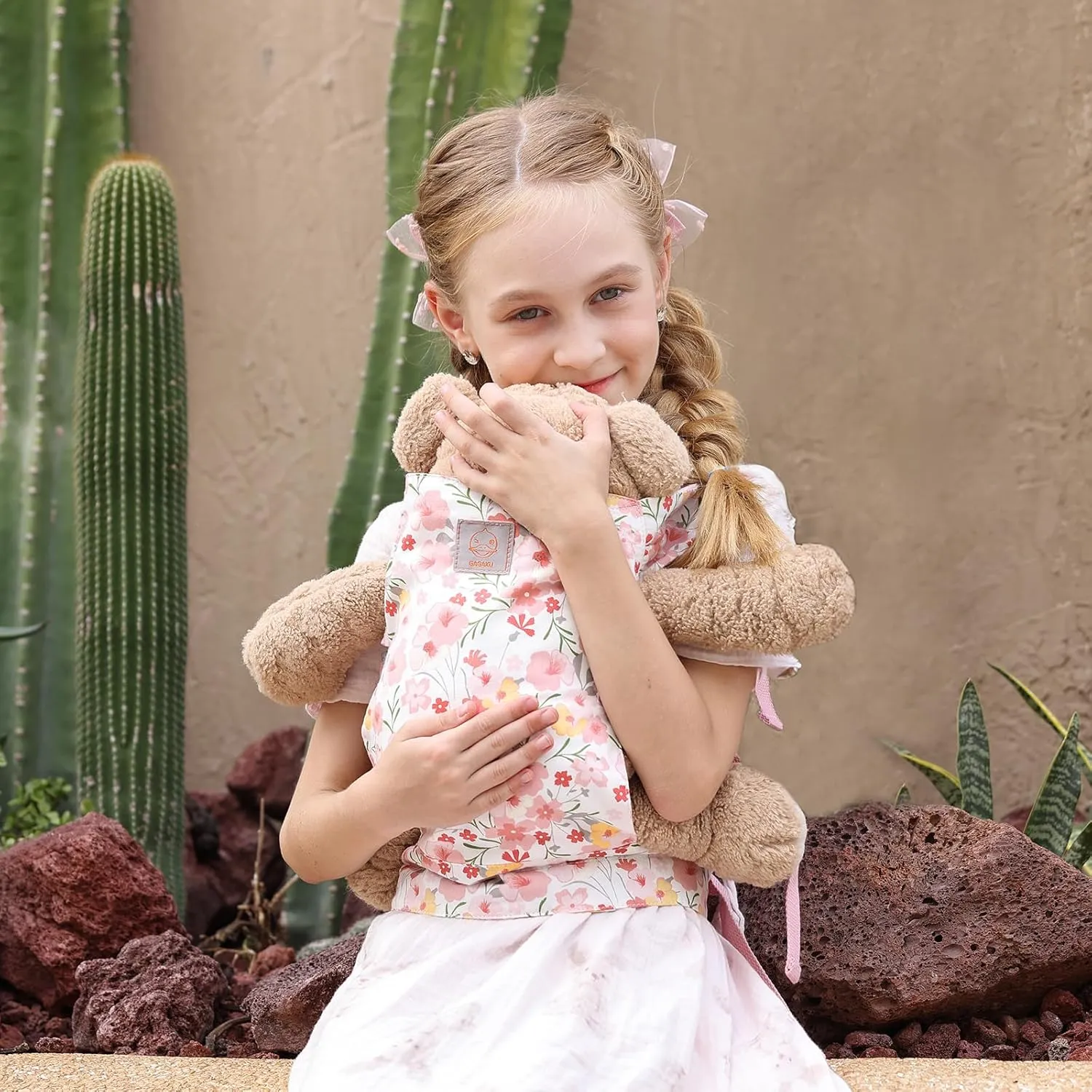 GAGAKU Reborn Baby Doll Carrier for Kids & Stuffed Animals - Pink Rose of Sharon