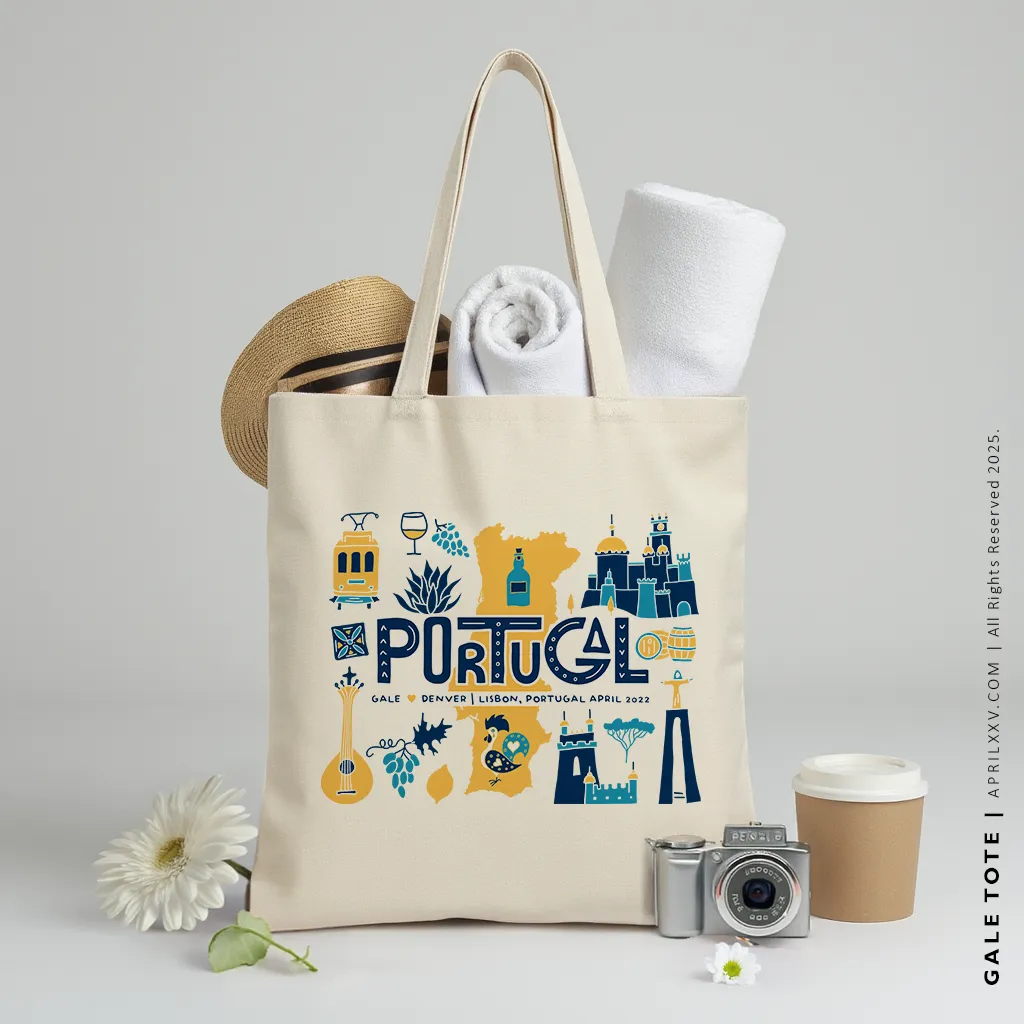 GALE | Portugal Travel Icons Canvas Tote