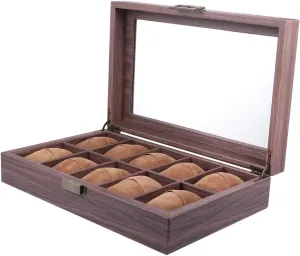 GALPADA 1pc Slots Wood Grain Pu Leather Watch Box Elegant Watch Display Case for Jewelry Storage and Organization and Stylish Design for Personal and Business Use