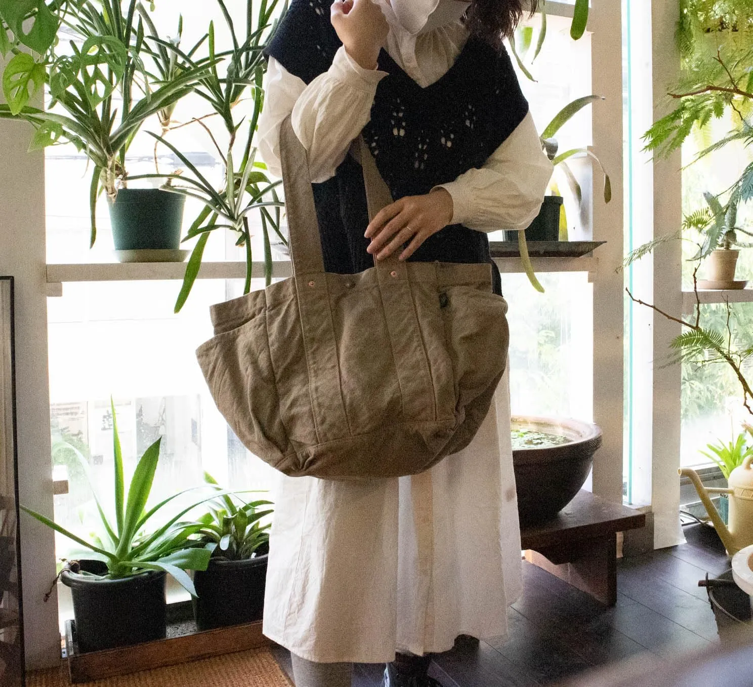 Garden Bag Tote Bag Cotton100% japan Washable Sholder hand bag Shopping Bag (VC-11)