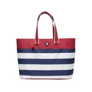Geckobrands Waterproof  Beach Tote - Red/White/Blue