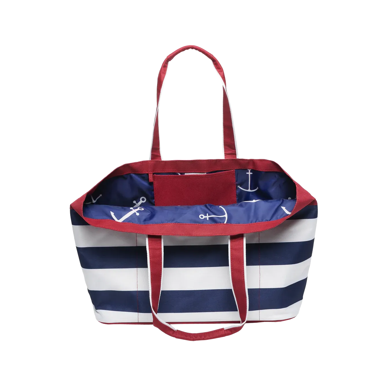 Geckobrands Waterproof  Beach Tote - Red/White/Blue