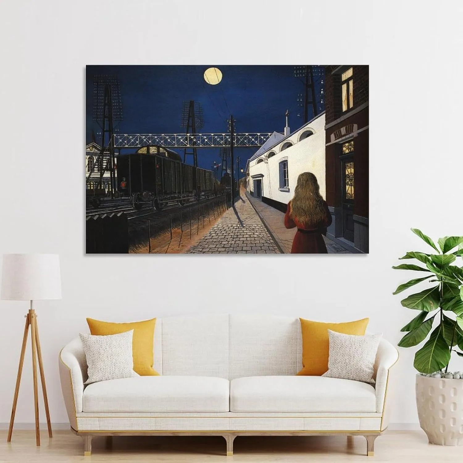 generic Loneliness,Paul Delvaux Gifts Canvas Painting Poster Wall Art Decorative Picture Prints Modern Decor Framed-unframed 12x18inch(30x45cm)