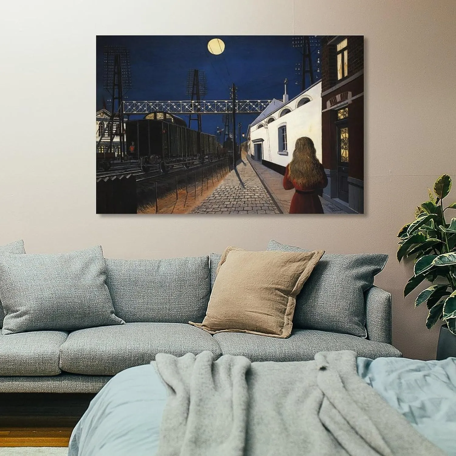 generic Loneliness,Paul Delvaux Gifts Canvas Painting Poster Wall Art Decorative Picture Prints Modern Decor Framed-unframed 12x18inch(30x45cm)