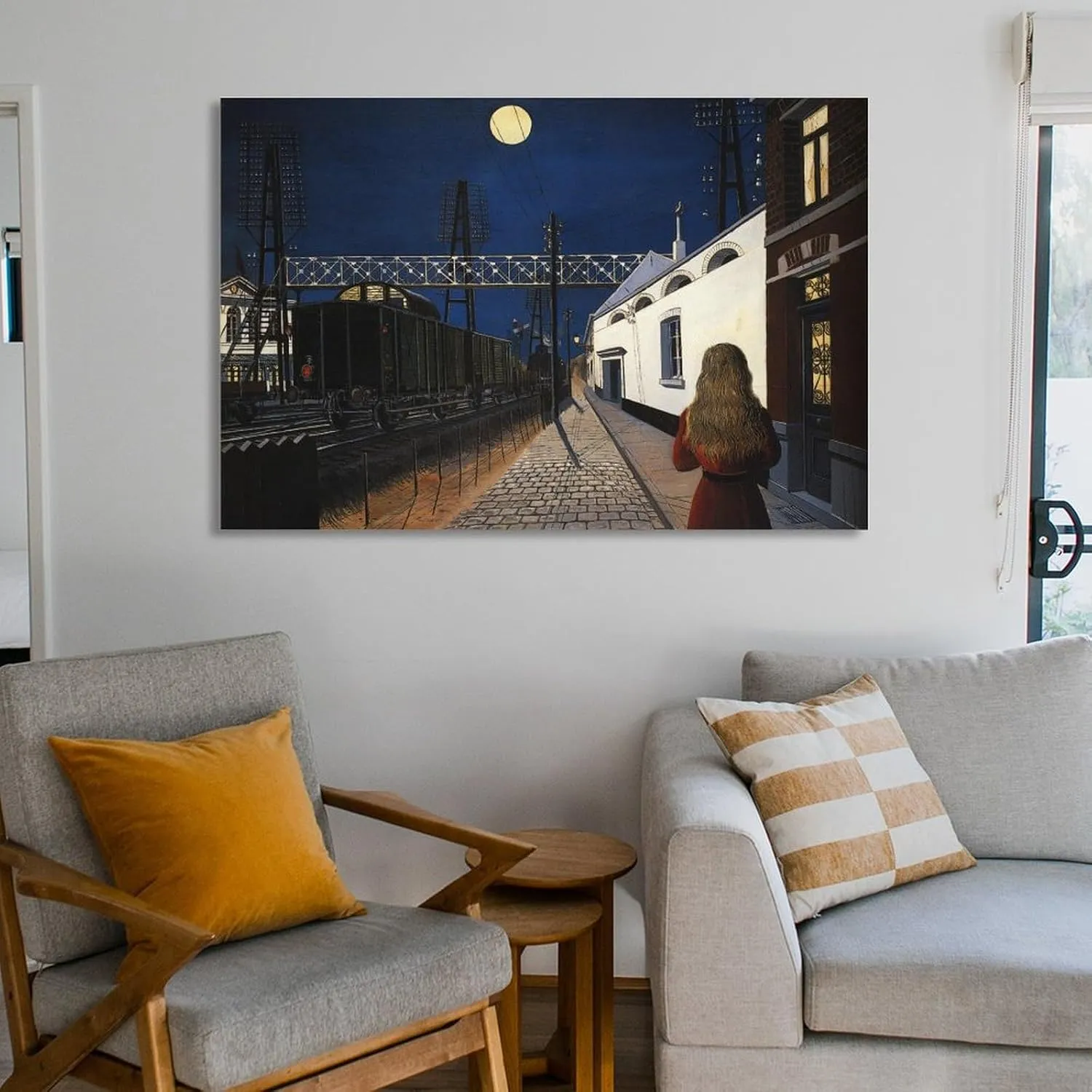 generic Loneliness,Paul Delvaux Gifts Canvas Painting Poster Wall Art Decorative Picture Prints Modern Decor Framed-unframed 12x18inch(30x45cm)