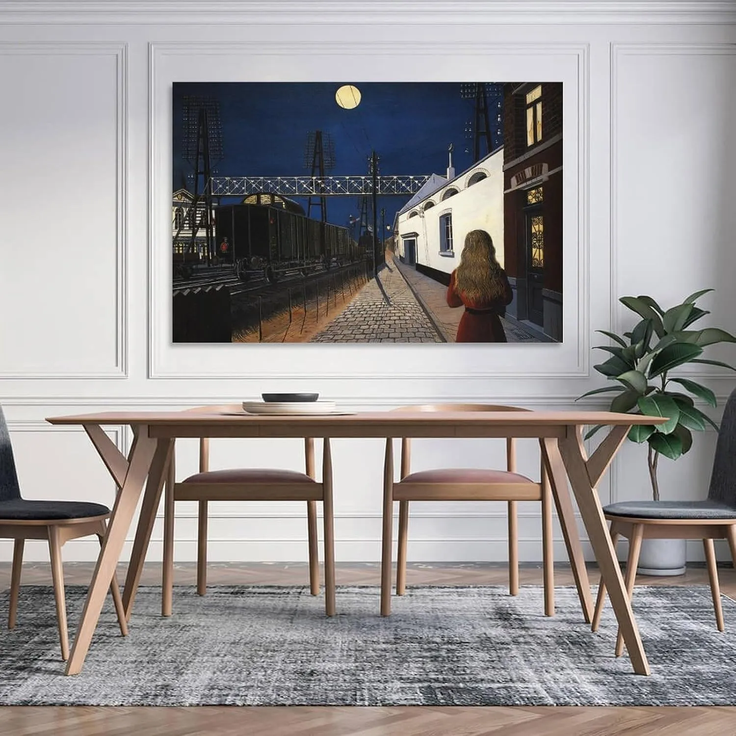 generic Loneliness,Paul Delvaux Gifts Canvas Painting Poster Wall Art Decorative Picture Prints Modern Decor Framed-unframed 12x18inch(30x45cm)