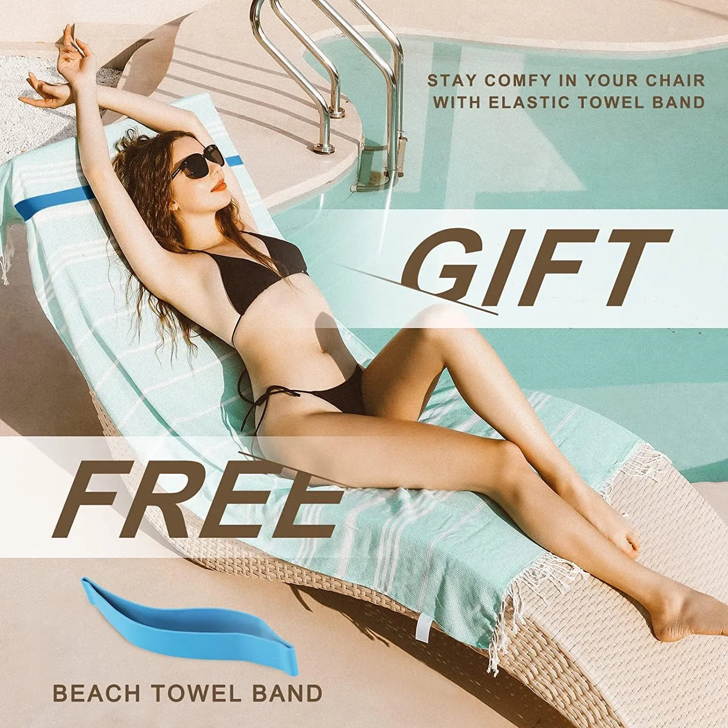 Genovega Turkish Bathroom Bath Towels Bulk Beach Pool Swim Towel Set Absorbent Quick Dry Long Wide Extra Large Multipack Adult Men Soft Cotton Luxury Hot Tub Spa Accessories
