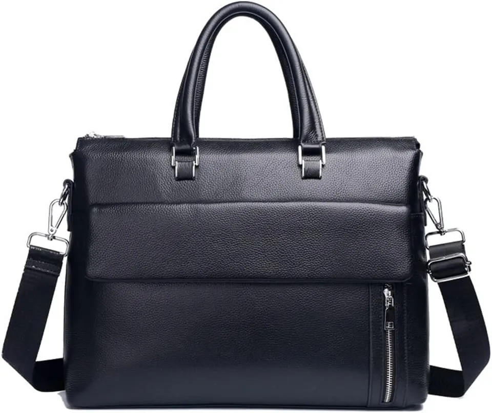 Genuine Leather Business Portable Computer Bag Layer Cowhide Briefcase Men Shoulder Bag