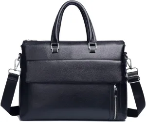 Genuine Leather Business Portable Computer Bag Layer Cowhide Briefcase Men Shoulder Bag