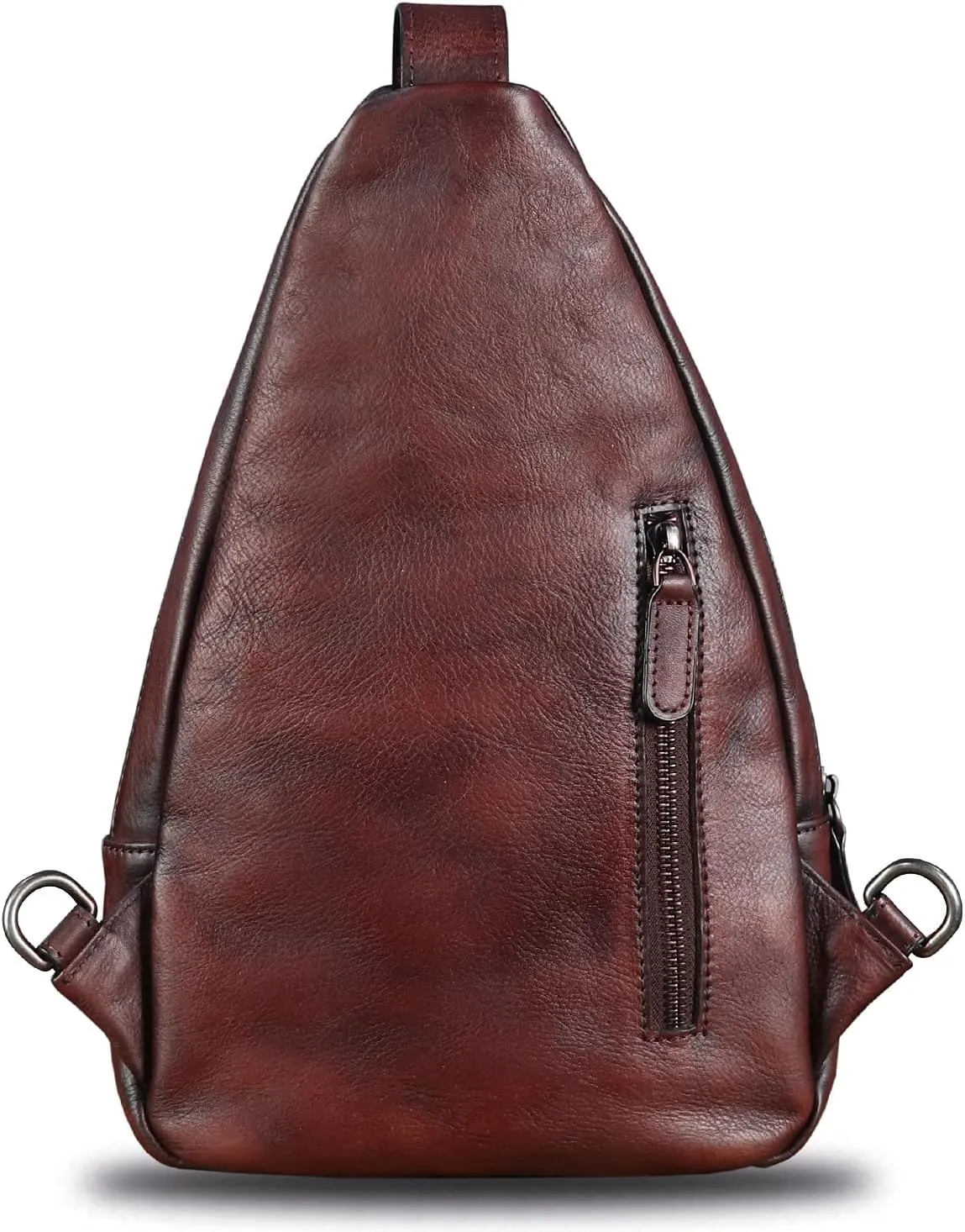 Genuine Leather Sling Bag for Men and Women Vintage Real Leather Sling Backpack Shoulder Crossbody Bag Chest Bag