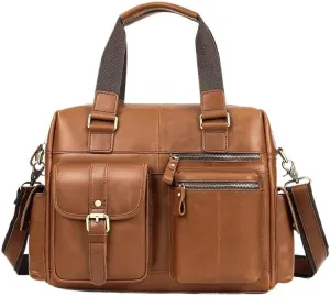 Genuine Leather Travel Bag Business Handbag Casual Outdoor Bag Office Workplace