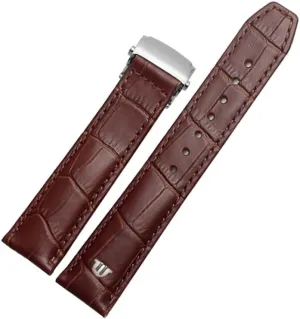 Genuine Leather Watchband for Maurice Lacroix Watch Strap 20mm 22mm Folding Buckle Leisure Business Cow Leather Bracelet (Color : 26mm, Size : 22mm)