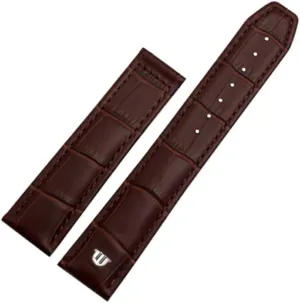 Genuine Leather Watchband for Maurice Lacroix Watch Strap 20mm 22mm Folding Buckle Leisure Business Cow Leather Bracelet (Color : Brown no Buckle, Size : 20mm)