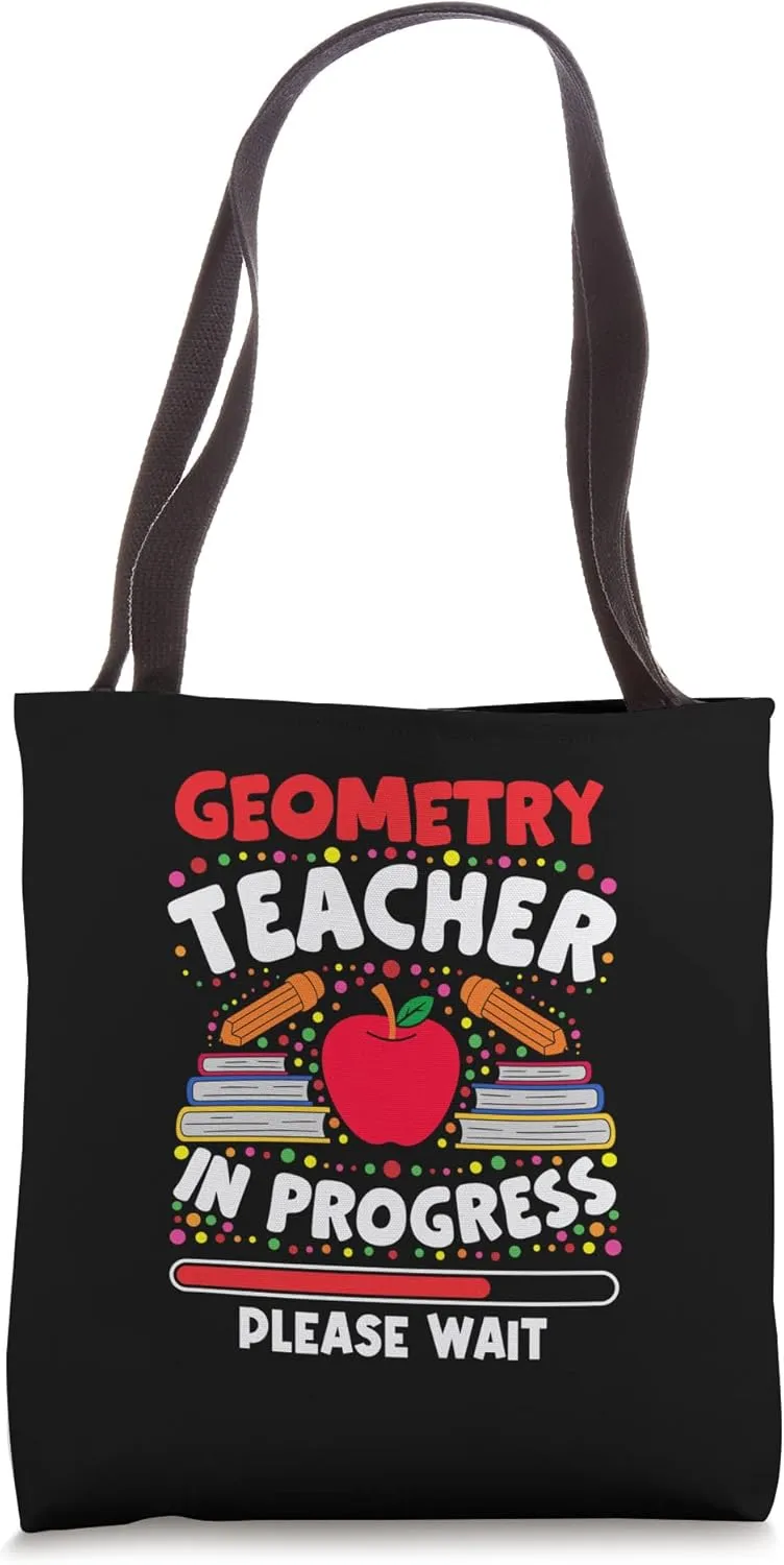 Geometry Teacher In Progress Please Wait Symmetrical Tote Bag