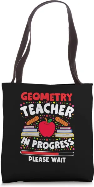 Geometry Teacher In Progress Please Wait Symmetrical Tote Bag