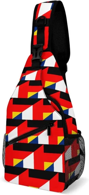 Germany France Friendship Flag Crossbody Sling Bags Shoulder Backpack Chest DayPack Handbag