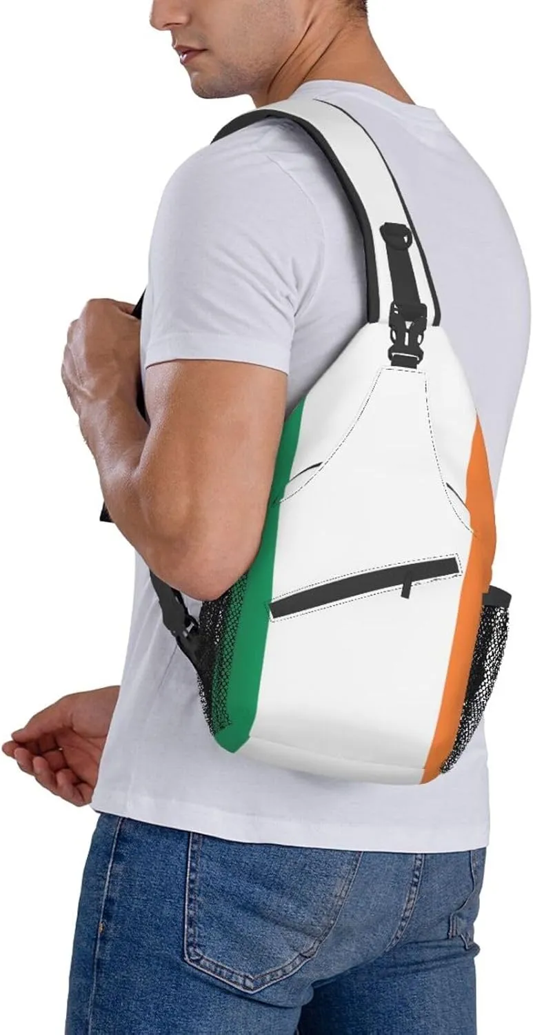 GeRRiT Irish Flag Print Small Backpack Sling Bag For Women Men, Chest Bag Daypack Crossbody For Travel Sport, SB-122