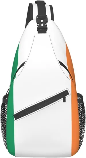 GeRRiT Irish Flag Print Small Backpack Sling Bag For Women Men, Chest Bag Daypack Crossbody For Travel Sport, SB-122