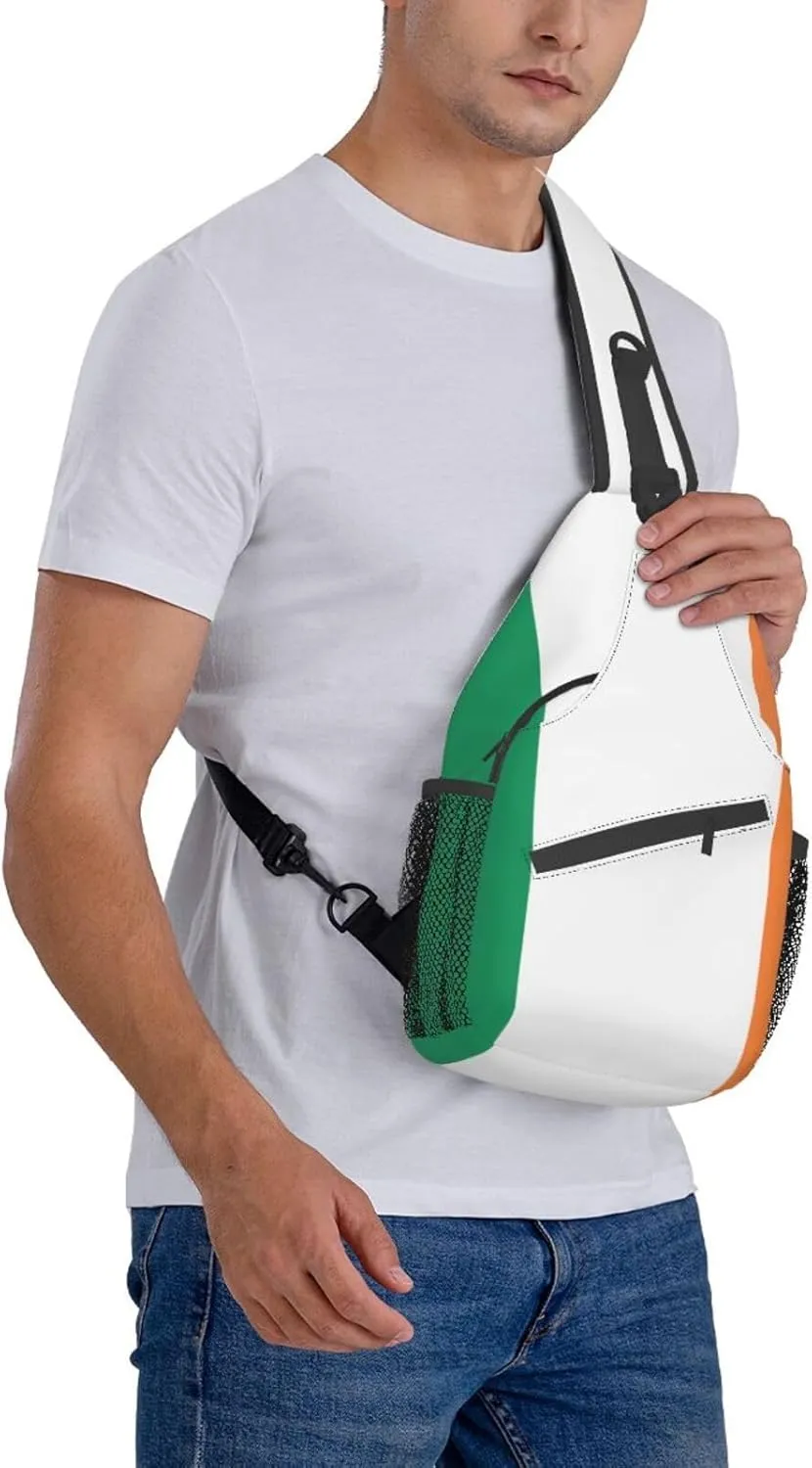 GeRRiT Irish Flag Print Small Backpack Sling Bag For Women Men, Chest Bag Daypack Crossbody For Travel Sport, SB-122