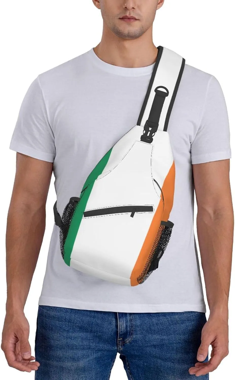 GeRRiT Irish Flag Print Small Backpack Sling Bag For Women Men, Chest Bag Daypack Crossbody For Travel Sport, SB-122